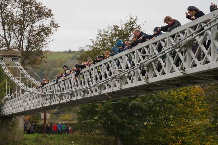 Public celebrating the bridge's birthday