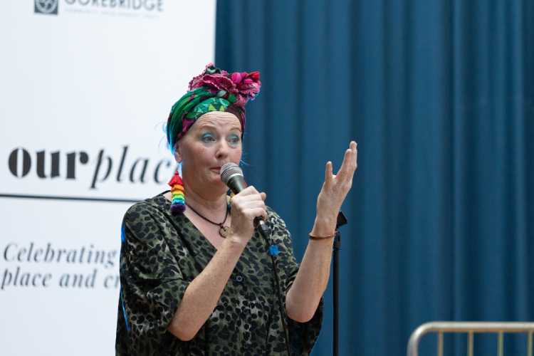 A participant performs poetry as part of Gorebridge Community Trust’s free ‘Our Place’ creative arts programme.