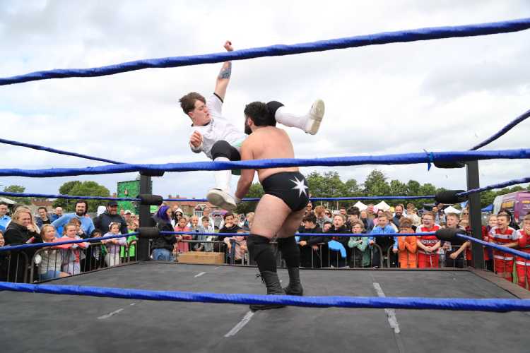 AK0I1047 The Wrestling was a big hit at The Gala Day with the youth