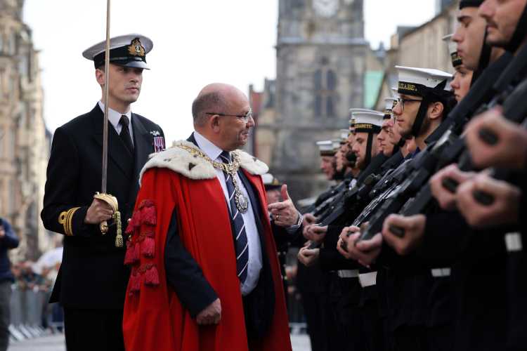 The Crew of HMS Queen Elizabeth heads to the Scottish capital for Freedom Parade
