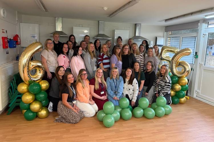 Staff members are pictured celebrated their Grades 6 and 5.