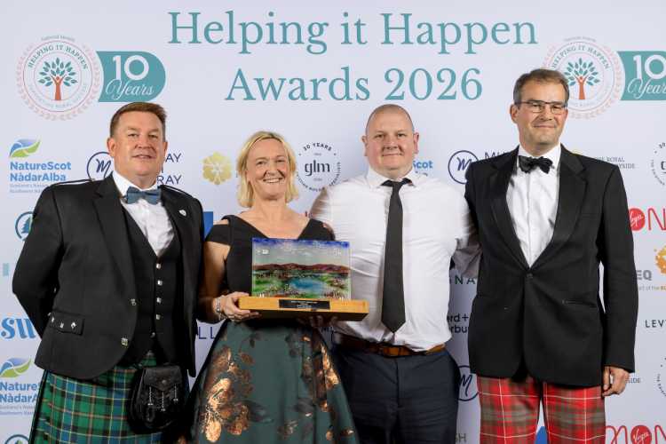 L-R Stephen Young (SLE), Fiona Strauss (Penicuik Estate), Stuart Watson (Penicuik Estate), Ralph Peters (Bidwells)