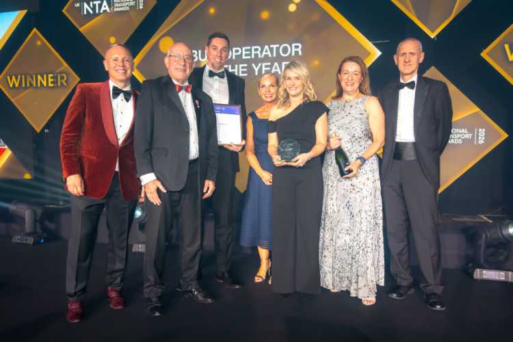 Lothian Buses team receiving the Bus Operator of the Year award
