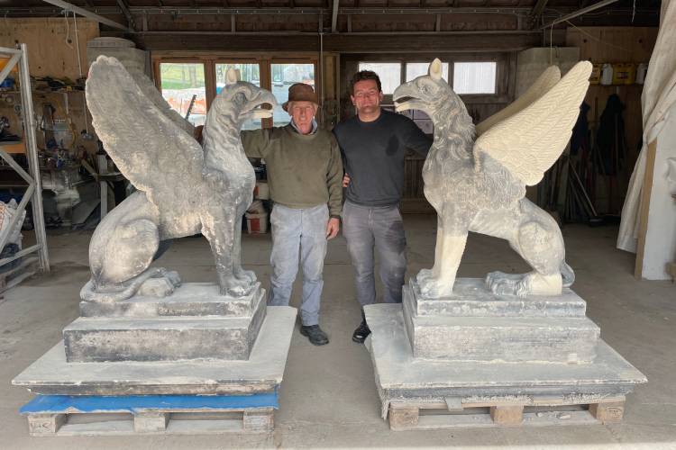 Hamish and Adam Innes from James Innes and Son who restored the Griffins